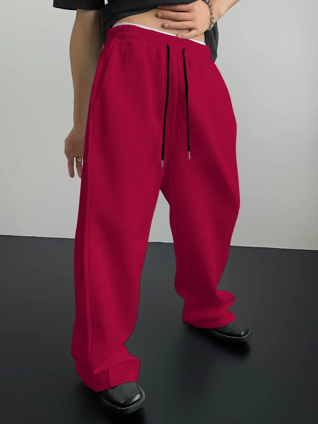 Y2k Harajuku Wide Leg Sweatpants Women Streetwear Baggy Oversize Gray Sports Pants High Waist Drawstring Casual Joggers Trousers