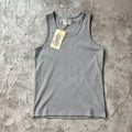 Retro Ribbed Knitted Pure Cotton Fitness Tank Top Men's Summer Tight Fit Elastic Sportswear White Base Layer Vest Sweat Absor...