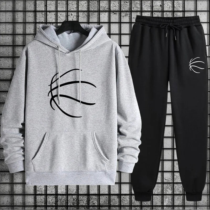 2026 New in Men's Tracksuit Hoodie + Sweatpants Urban Casual Fahsion Sportswear Autumn Winter Home Outdoor Comfort Hooded Outfit