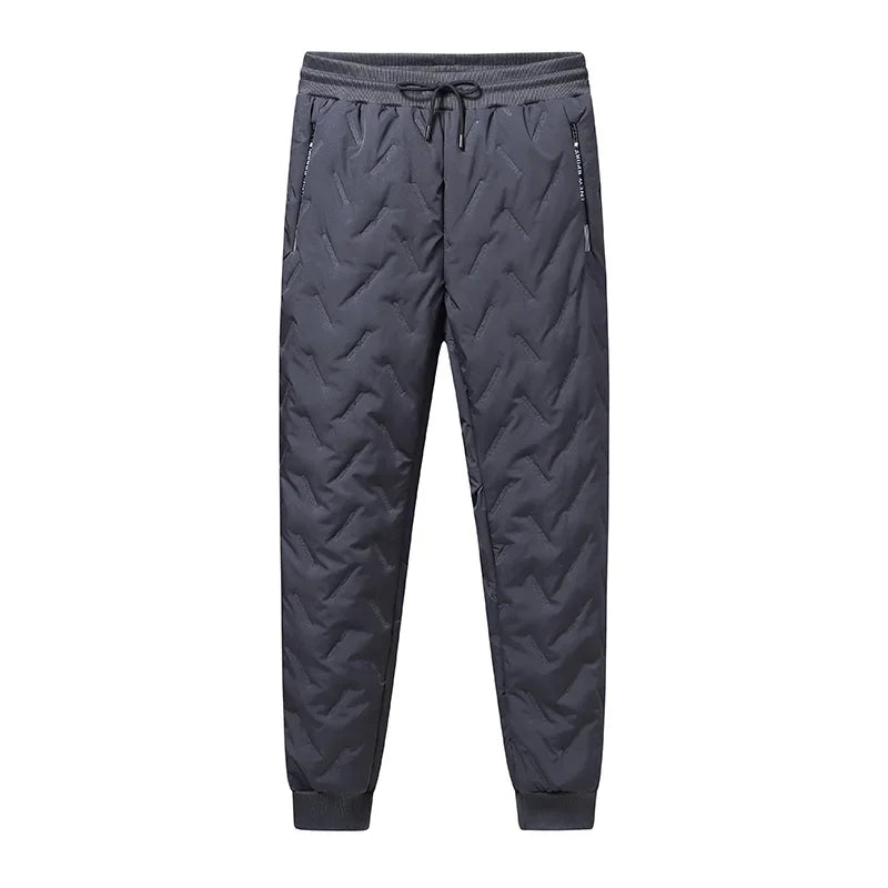 Outdoor Men Thick Fleece Baggy Pants Sherpa Lined Waterproof Sweatpants Windproof Casual Pants Lambswool Warm Active Trousers