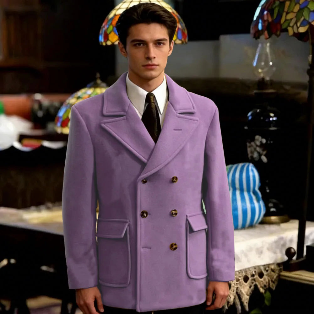 Classic British Style Man Winter Woolen Short Coat Thick Men's woolen suit Jacket Business Leisure Men Blazer For Office Work