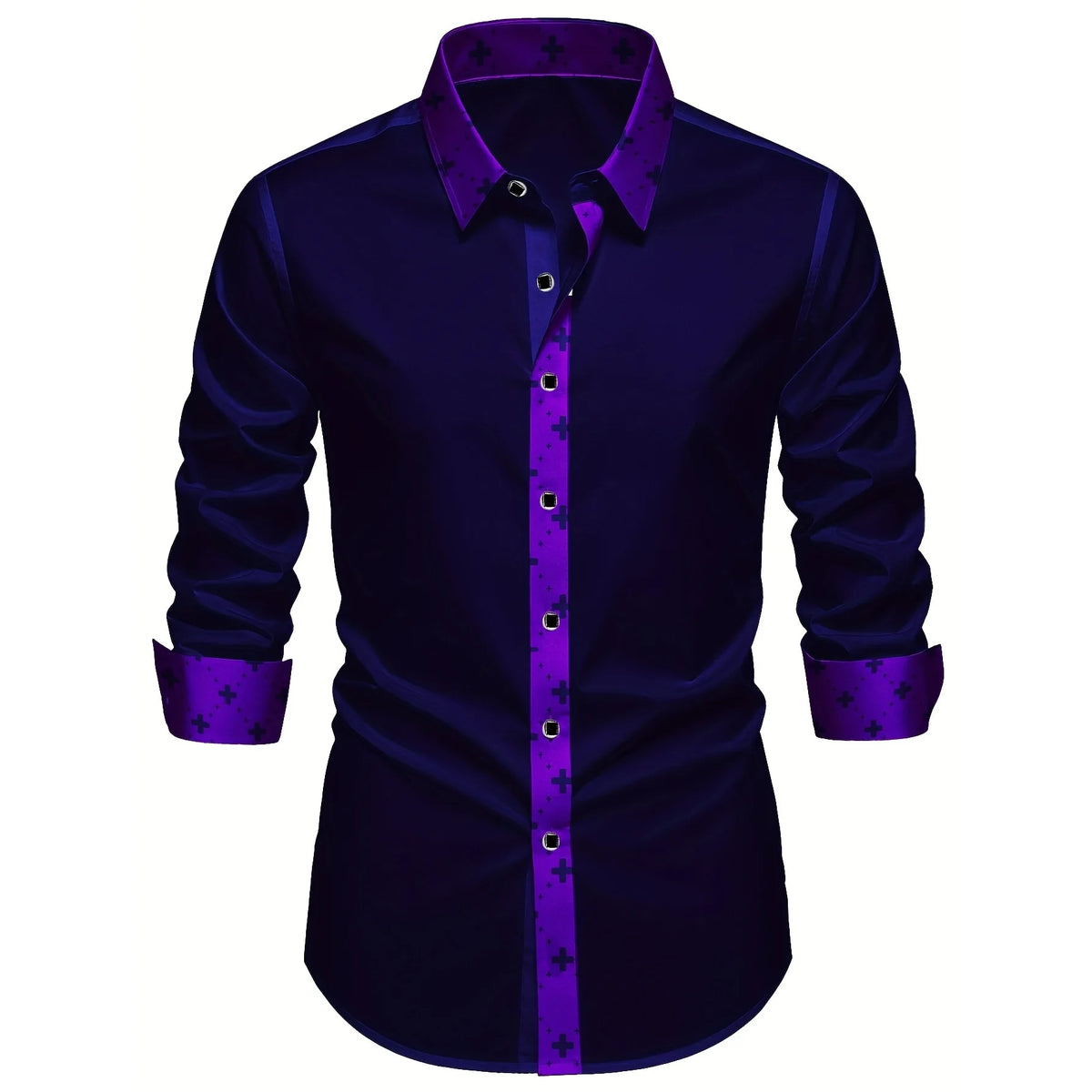 FGKKS Men Shirt Brand New High Street Patchwork Tuxedo Long Sleeve Four Season Elastic Man Business Dress Shirts Male