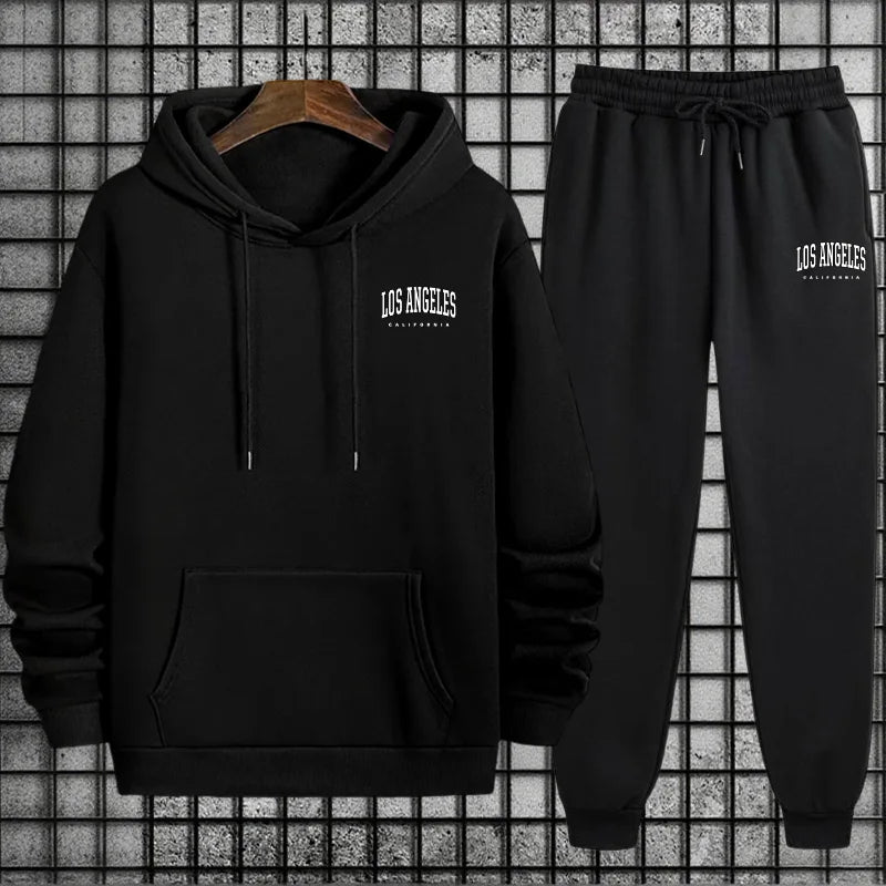 2025 Casual Tracksuit Hoodie + Sweatpants Men's Sportswear Autumn Training Sports Set Male Urban Fashion Warm Sweatshirt Outfit