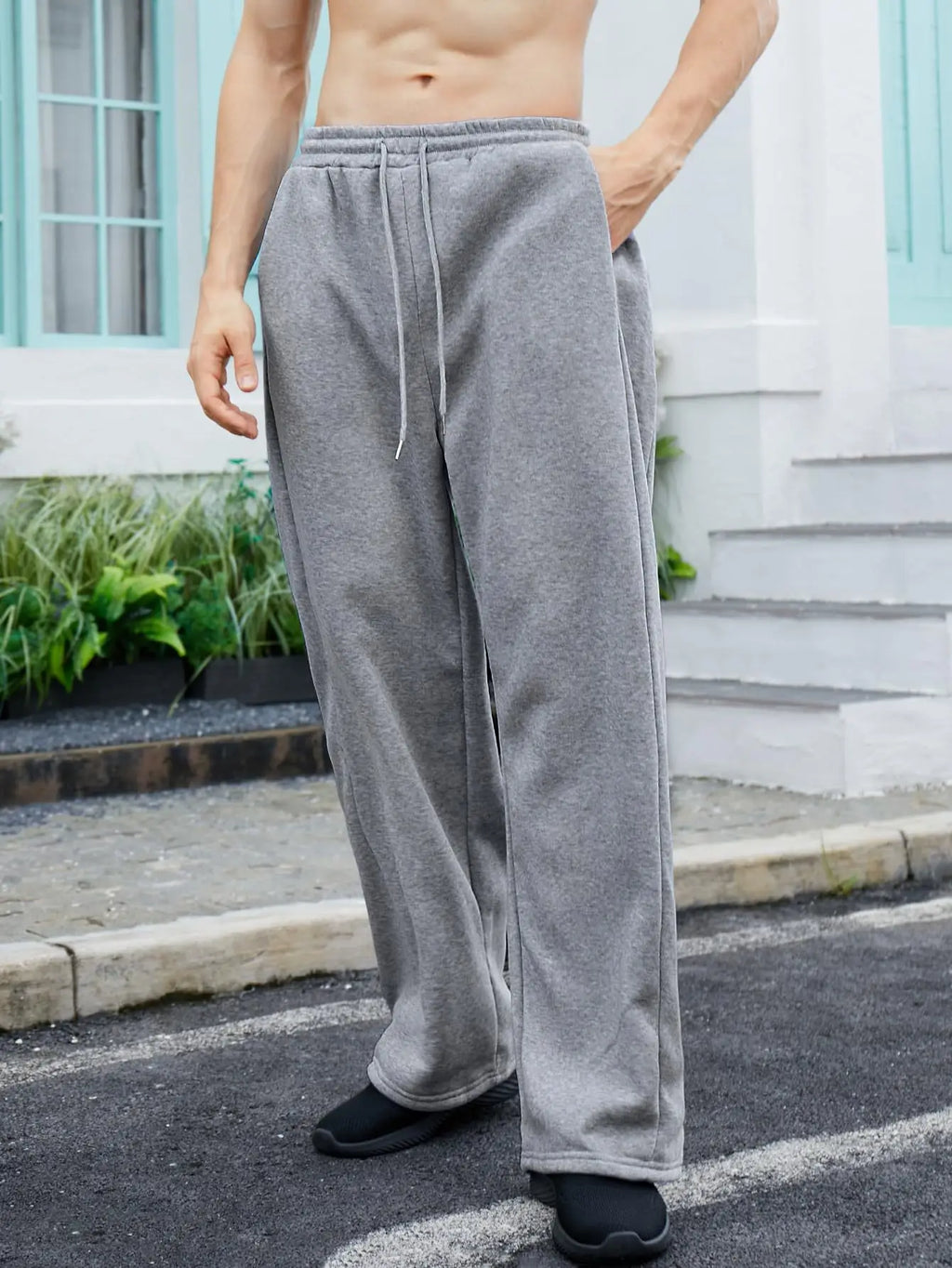 Y2k Harajuku Wide Leg Sweatpants Women Streetwear Baggy Oversize Gray Sports Pants High Waist Drawstring Casual Joggers Trousers