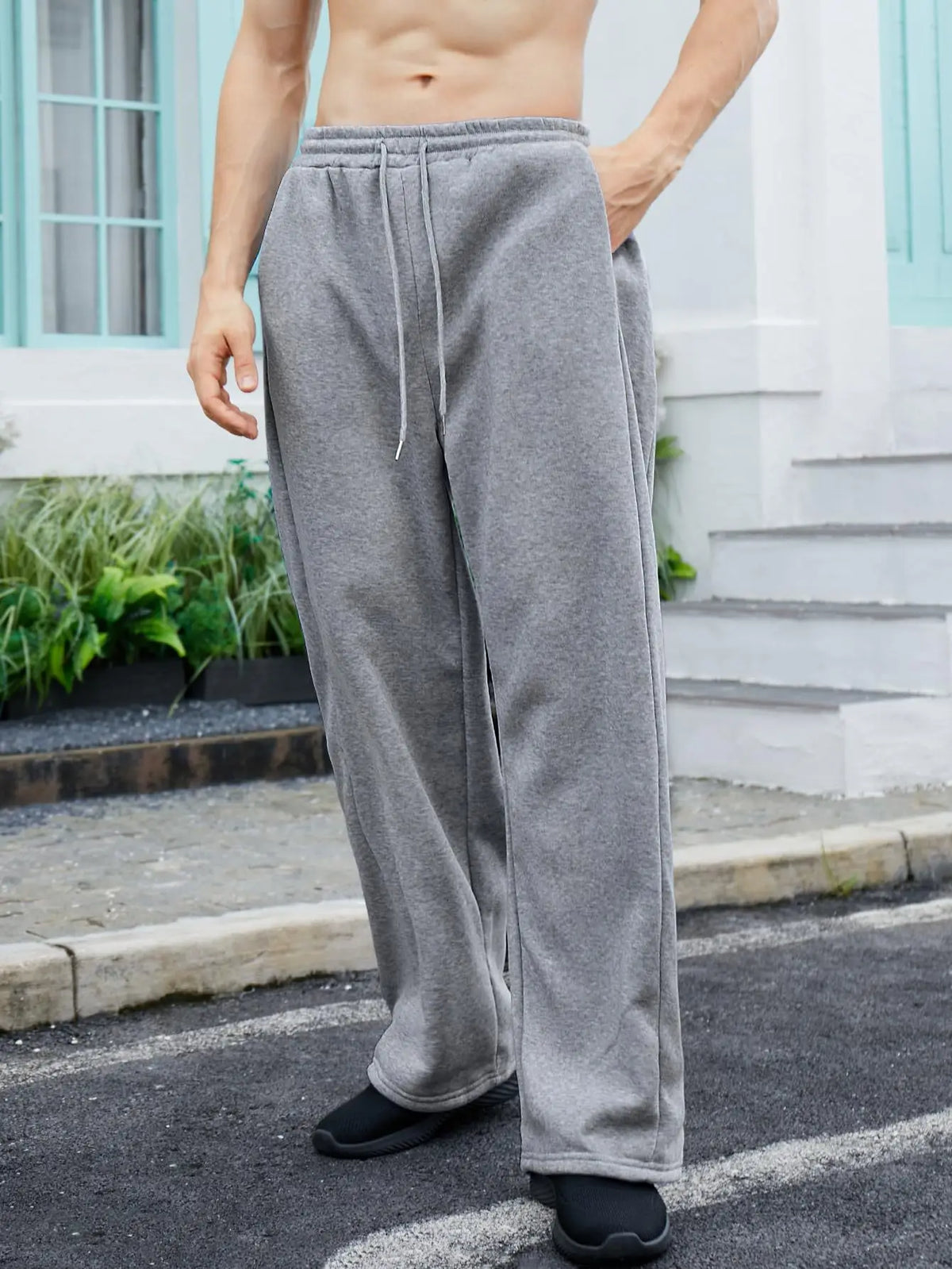 Y2k Harajuku Wide Leg Sweatpants Women Streetwear Baggy Oversize Gray Sports Pants High Waist Drawstring Casual Joggers Trousers