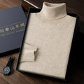 Turtleneck 100% Cashmere Sweater Men Pullover Knitwear Basic Style Autumn Winter Clothes High-end Soft Business Office Tops