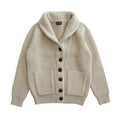 Sauce Zhan Mens Sweater Cardigans for Man Sweatercost Pure Heavy Sheep Wool for Winter Vintage Shawl Colla Slim Fit