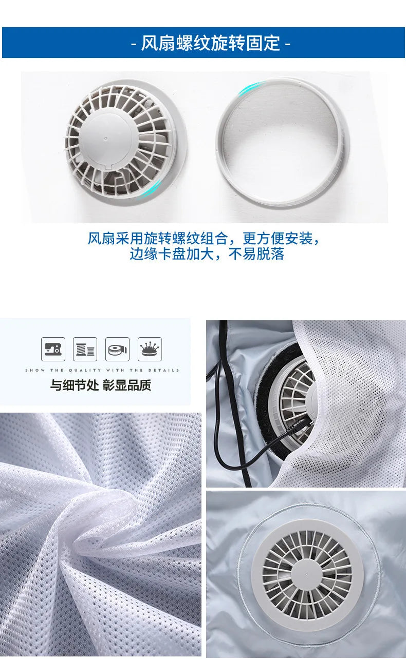 Summer Cooling Fan Vest Wearable Air Conditioner Sleeveless Jacket with USB Rechargeable Fans for Outdoor Tactical Fishing Work