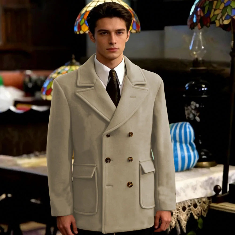 Classic British Style Man Winter Woolen Short Coat Thick Men's woolen suit Jacket Business Leisure Men Blazer For Office Work