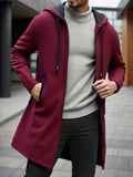 Men's Zipper Long Sleeve Coat Autumn Winter Fleece Warm Hoodies Jacket Loose Casual Outdoor Tracksuit Solid Color Sweatshirts