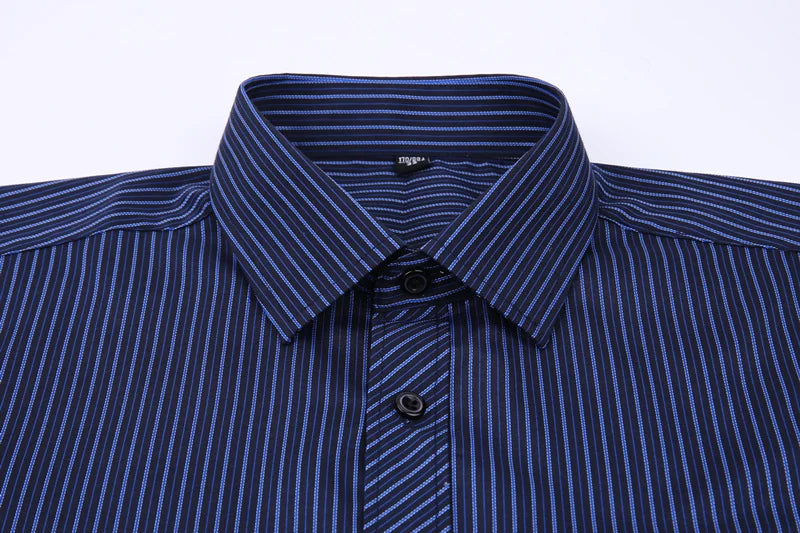 Men's Business Casual Social Shirts Oversized Plus Large Size 9XL Long Sleeve Classic Plaid Striped Brand Dress Shirts GOZBKF