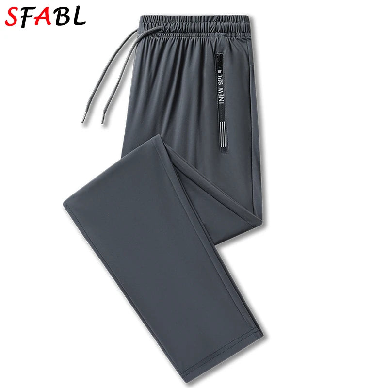 Summer Quick Dry Gym Fitness Men's Pants Breathable Running Jogging Sweatpants Trousers for Men Sports Pants Man Black Gray 3XL