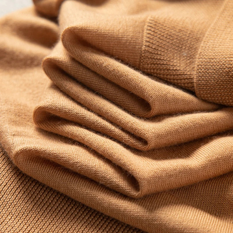 High Quality A-Class 100% Precision Spun Pure Cashmere Sweater Men Men's Lapel Pullover Casual Loose Knit Thin Men's Clothing