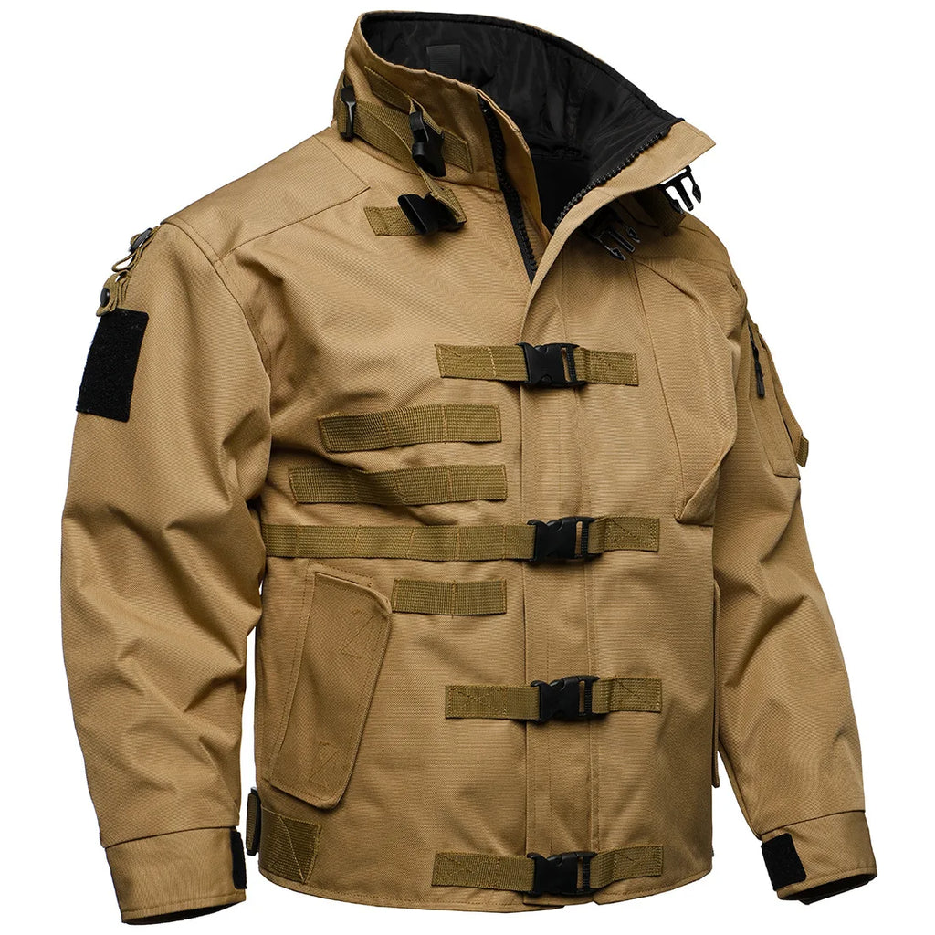 2026 Men's Tactical Cargo Jacket Casual Multi-pocket Wear-resistant Coat Outdoor Waterproof Windbreaker Man Combat Bomber Jacket