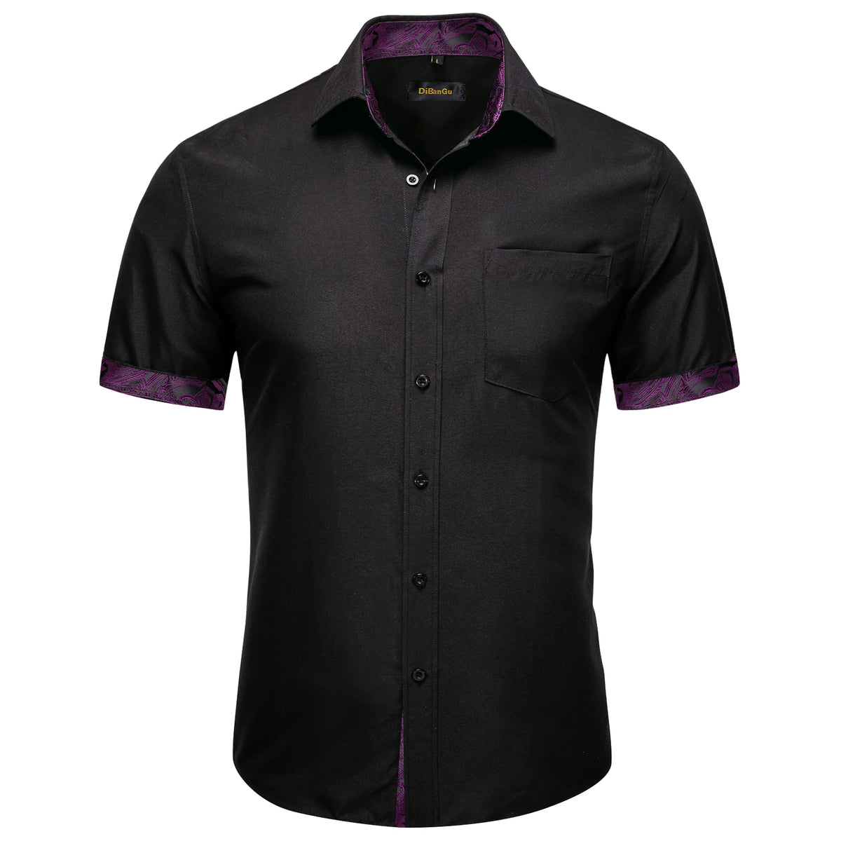 Men Shirts Short Sleeve Cotton Polyester Summer T-shirts Solid Black White Red Business Casual Tops Hawaiian Shirt