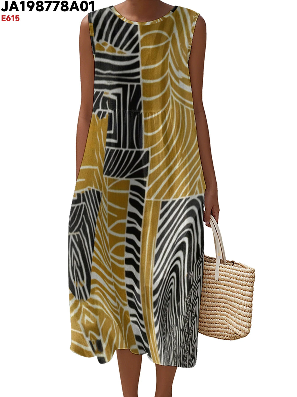 2025 Female's Sleeveless Dress Summer Casual Flowy Dress Sundress Fashion Unique Streetwear Midi Dress