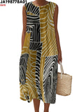 2025 Female's Sleeveless Dress Summer Casual Flowy Dress Sundress Fashion Unique Streetwear Midi Dress