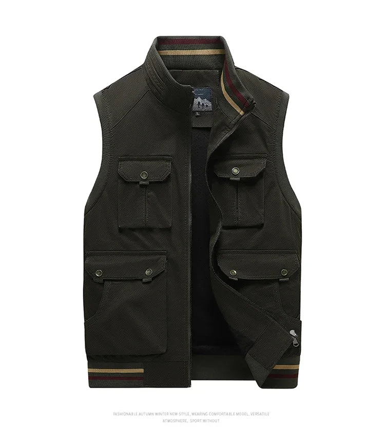 Winter Motorcyclist Mountaineering Men's Sleeveless Casual Coat Male Work Cargo Vest Men Photography Clothing Tactical Jackets