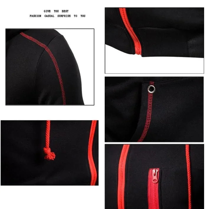 Fashion autumn/Winter men's casual suit,2025 new men's zipper jacket hooded jumper + sweatpants 2 sets, outdoor jogging jacket