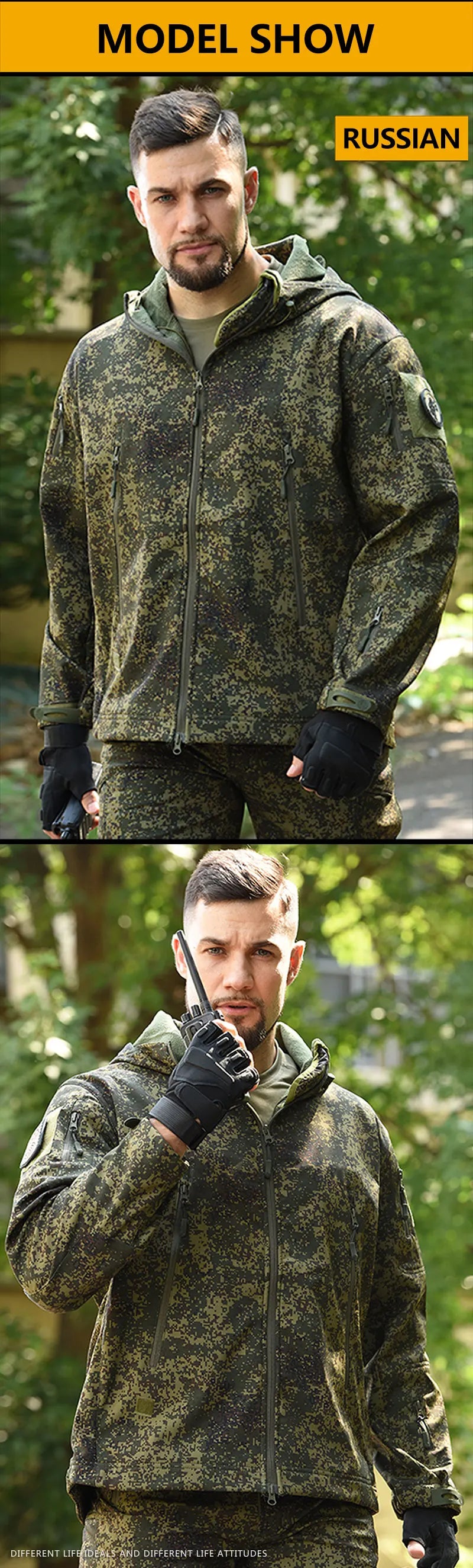 Tactical Winter Set Men's Outdoor Windproof Waterproof Suit Multi-Pocket Soft Shell Hooded Jackets Sharkskin Work Pants