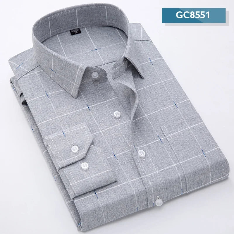 2024 Men's Printed Shirt Spring Long Sleeve Casual Daily Thin Soft Comfortable Business Slim Fit Button Down Dress  Shirts