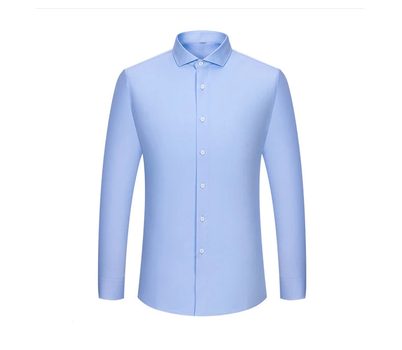 Windsor Collar Regular Cuff Dress Shirt Fashion Men's Long Sleeve Luxury Business Formal Shirts Solid Easy Care Casual Social