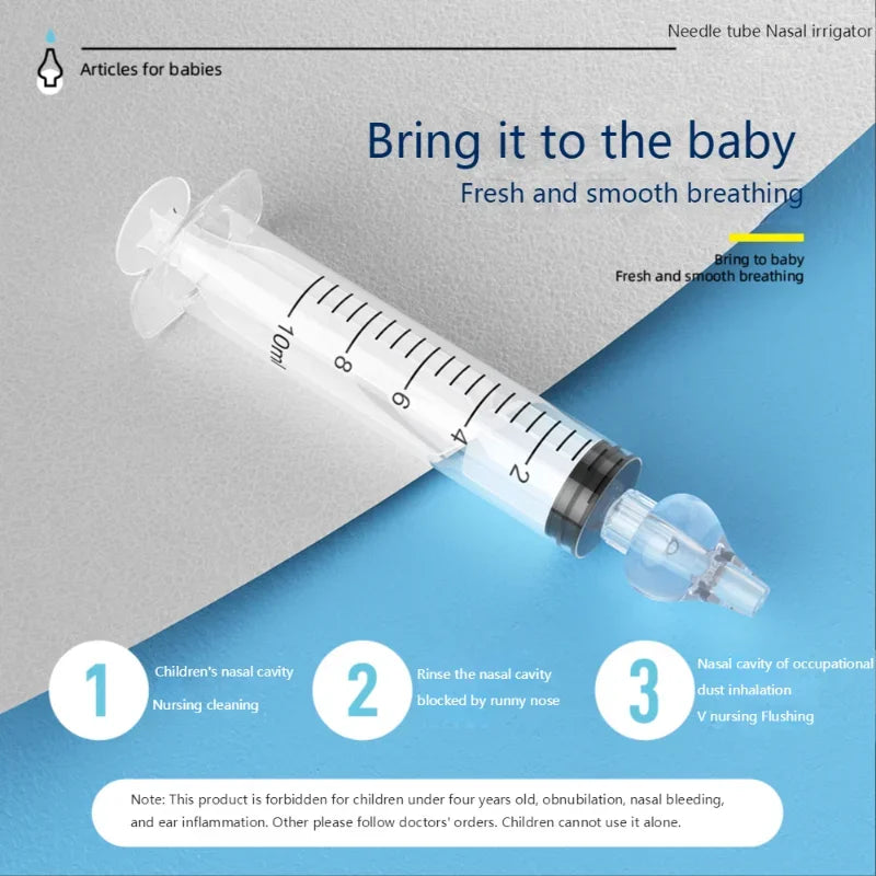 Needle Tube Nasal Aspirator Syringe Baby Nose Cleaner Baby Rhinitis Nasal Washer Reusable Nasal Irrigator Washing for Children