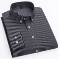 New Fashion Men's Oxford Shirts Long Sleeves Cotton Stripe Thin Soft Regular Fit Formal Shirt Pocket Social Blouse Male Clothing