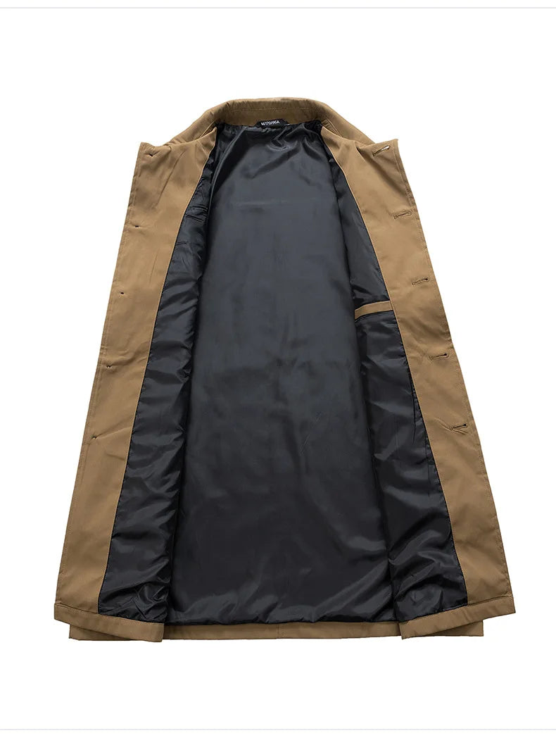 2025New Windbreaker Men's Autumn And Winter European Version Of The Long Plus Velvet Business Casual Coat Jacket Men Coat Luxury