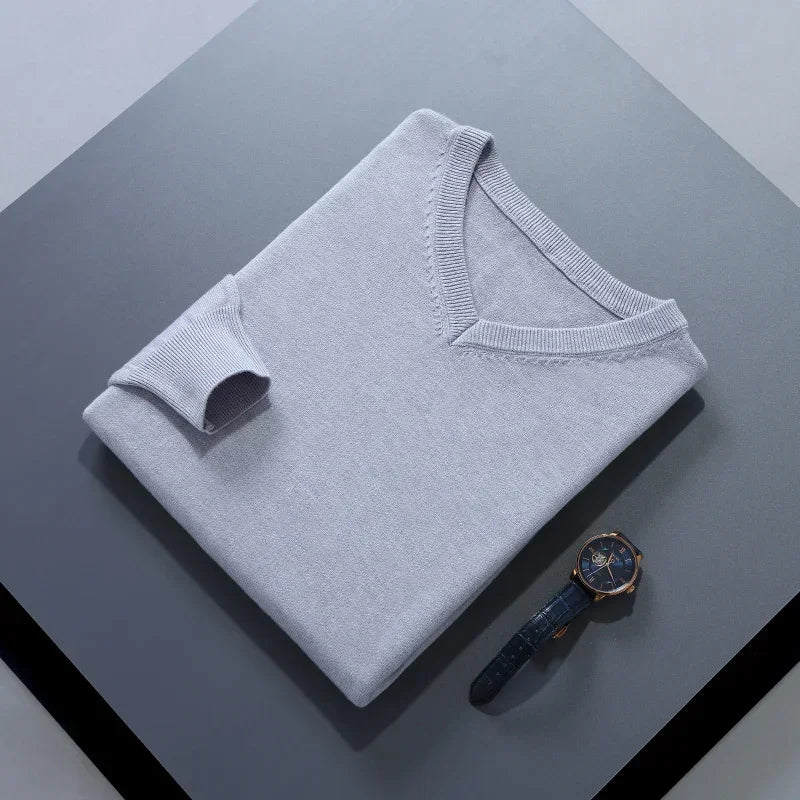 Men Cashmere Sweater Autumn Winter Soft Warm Jersey Jumper  Pull Homme Hiver Pullover V-Neck Knitted Sweaters