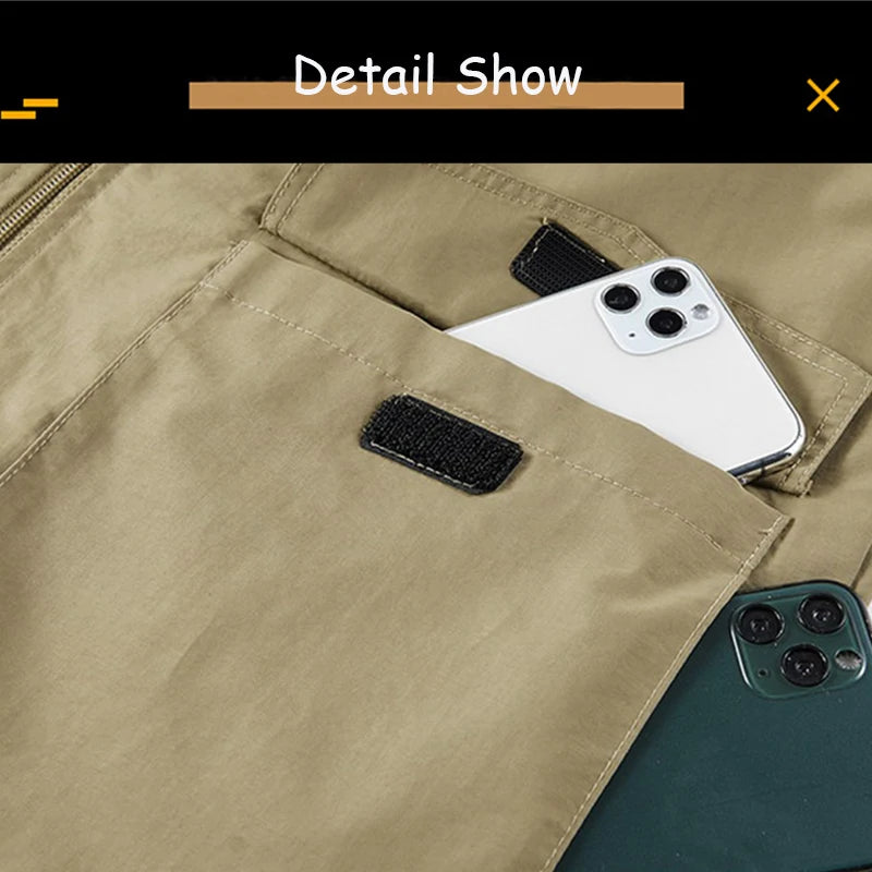 Tops 2025 New Summer Men Outdoor Camping Fishing Webbed Vest Men Sleeveless Many Pocket Tool Gear Loose Thin Vest Male Waistcoat