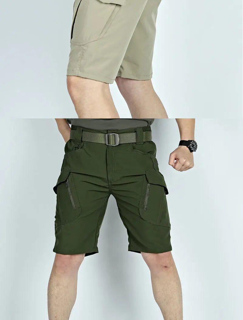 Men's Tactical Cargo Shorts Quick Dry Waterproof Multi-Pocket Outdoor Hiking Fishing Camping Summer Sports Lightweight Shorts