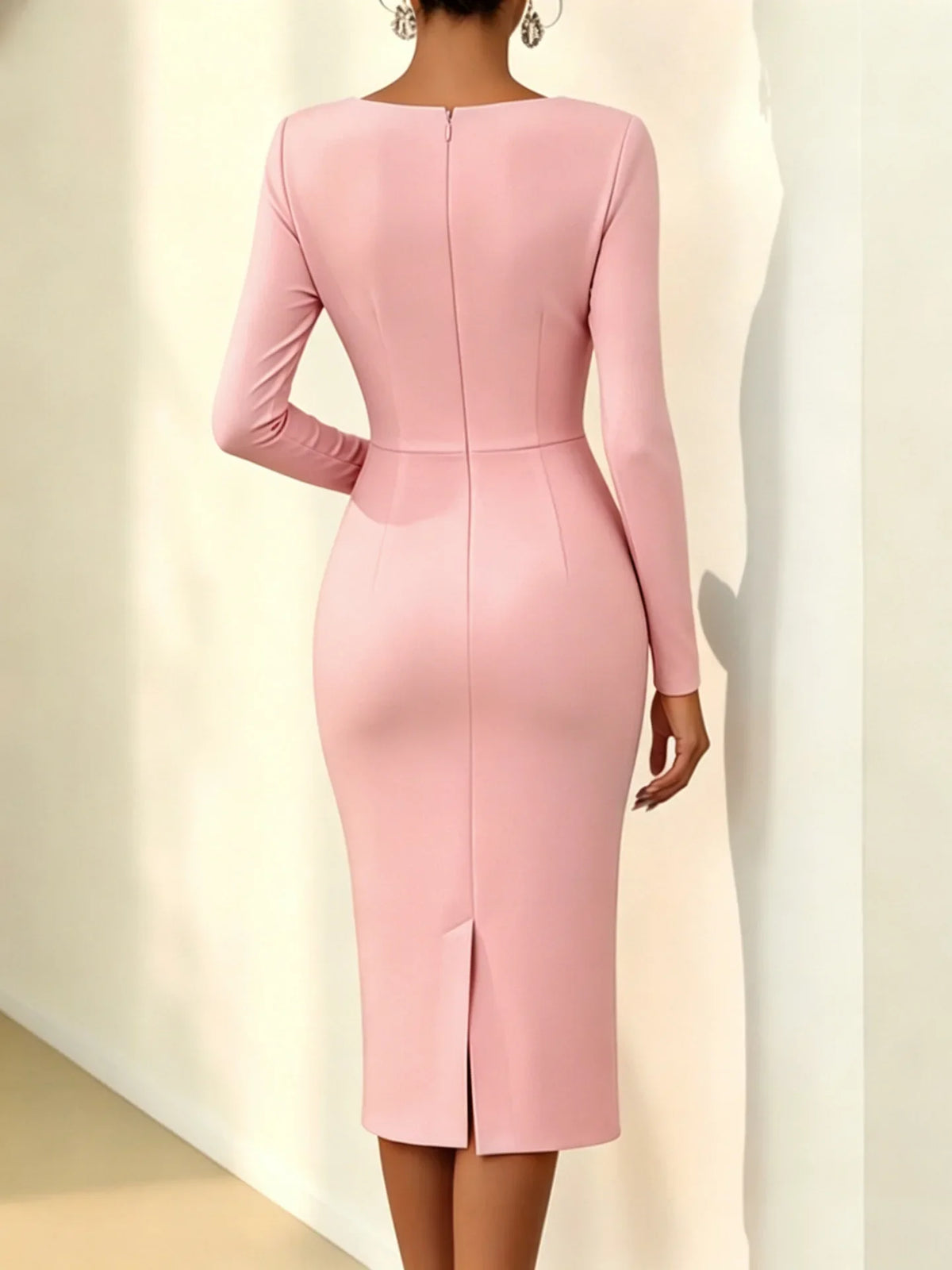 Banquet Dress for Women Elegant Sweet 3D Flower Ruched Bodycon Midi Dress Robe Female Party Prom Vestido Evening Gown Lady Dress