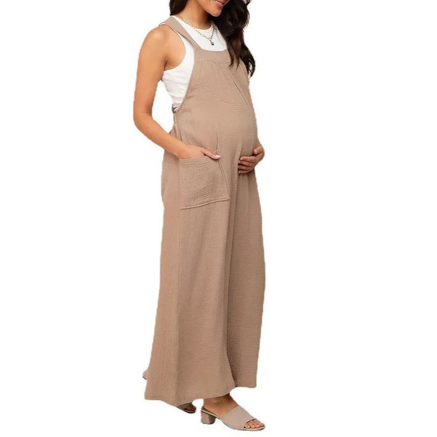 Pregnant Women's Pants Spring And Summer Thin Lace Up Wide Leg Casual Pregnant Women's Pants