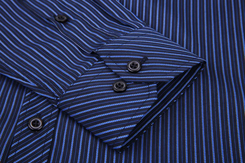 Men's Business Casual Social Shirts Oversized Plus Large Size 9XL Long Sleeve Classic Plaid Striped Brand Dress Shirts GOZBKF