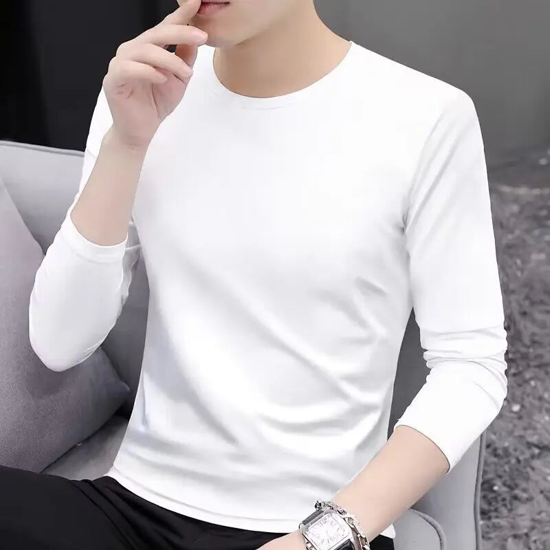 Fashionable Knitted Slim Fit Long Sleeve Shirt Collar Sweater for Men Autumn Outerwear Casual Style Polyester Fiber Youth Fas...