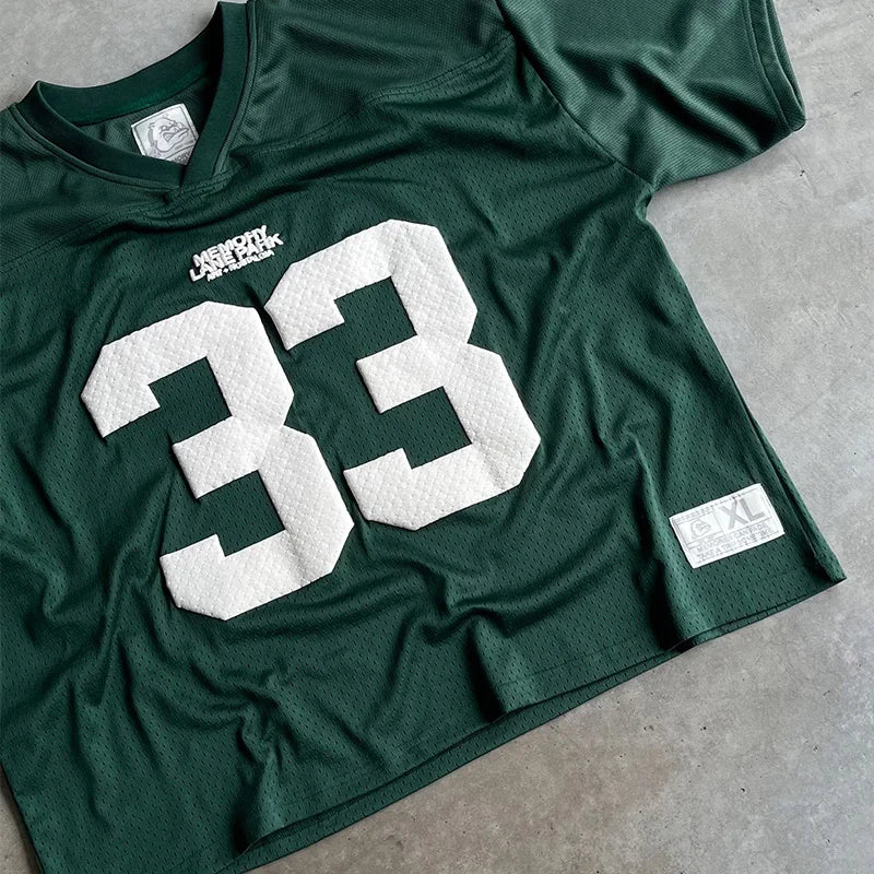 Streetwear Y2K Jersey T-shirt Men Women American Style Letter Printed Hip Hop Short-sleeved T Shirt Harajuku Trend Couple Tops