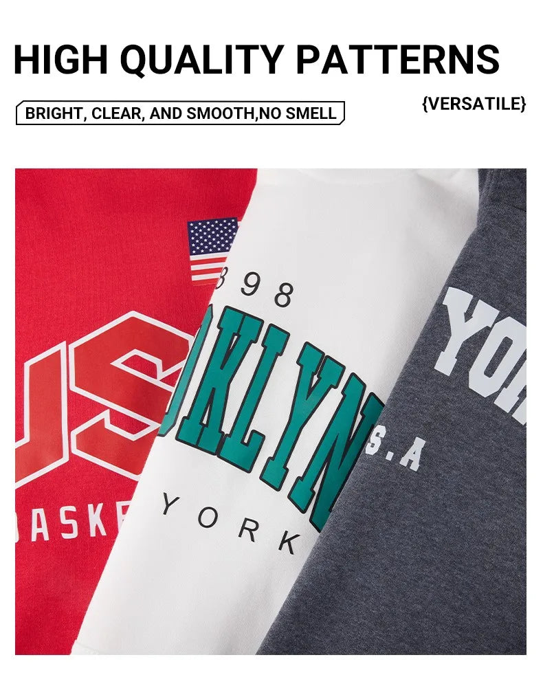 Brooklyn New York 1898 Prints Sweatshirt Autumn Man Clothes Fleece Fashion Pullover Casual Crewneck Sportswear Loose Soft Top