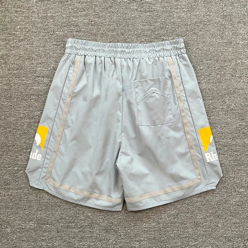 American Style Trendy Rhude Casual Shorts Loose Breathable Multi-color Mesh Beach Sports Shorts