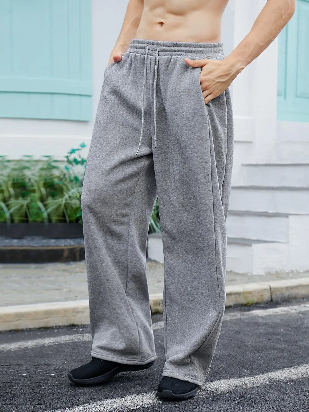Y2k Harajuku Wide Leg Sweatpants Women Streetwear Baggy Oversize Gray Sports Pants High Waist Drawstring Casual Joggers Trousers