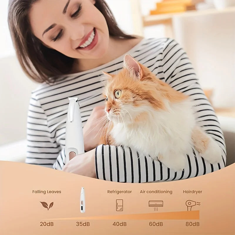 New Dog Paw Trimmer with LED Light Fully Waterproof Pet Hair Trimmer with LED Display Dog Clippers for Grooming 18mm Widen Blade