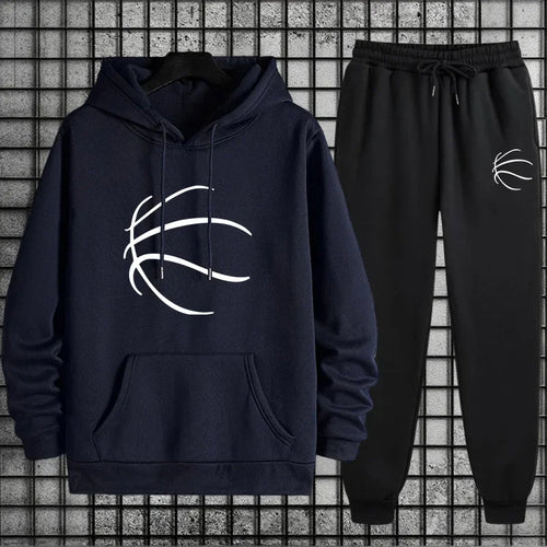 2026 New in Men's Tracksuit Hoodie + Sweatpants Urban Casual Fahsion Sportswear Autumn Winter Home Outdoor Comfort Hooded Outfit