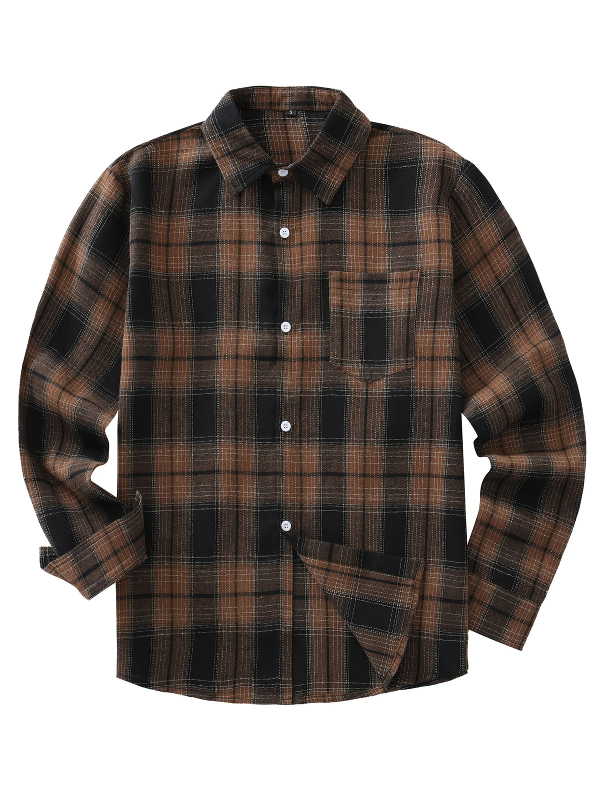 Euro Size Plaid Shirt Flannel Black Checkered Shirt Men Shirts Long Sleeve Button Down Chemise Homme Male Check Shirts