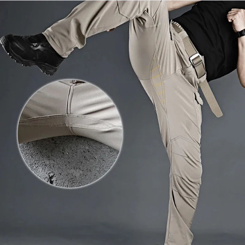 Men's Cargo Military Tactical Casual Trousers Softshell Elastic Spring Autumn Pants Hiking Camping Climbing Army Combat Running