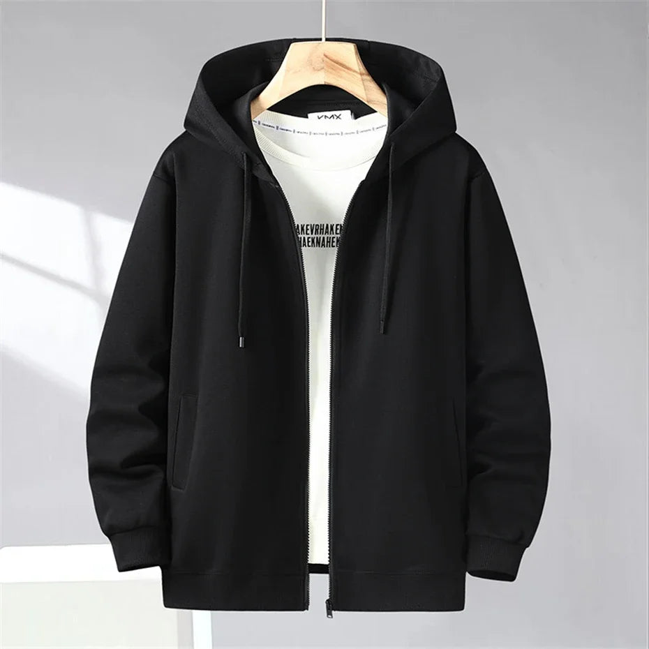 Solid Color Tracksuit Men 11XL Plus Size Suits Zippered Hoodie Sweatpants Sets Spring Autumn Jogger Pants Male Big Size 10XL