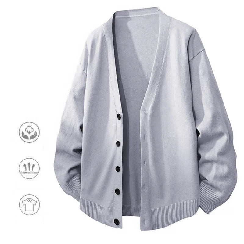 Animal Game Men's V Neck Cardigan Sweaters Casual Button Men's Cold Blouse Knitwear Outdoor Knit Long Cardigan Men Streetwear