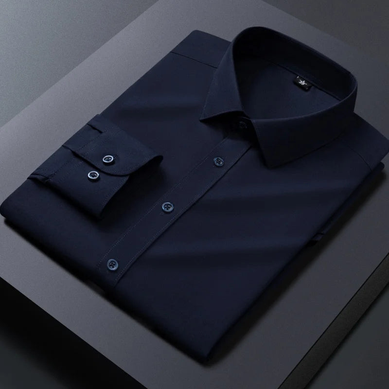 8XL Mens Shirts Long Sleeve Big Sizes Anti-wrinkle Business Men Shirt Long Sleeves Dress Shirts For Men Slim Fit Camisa Social