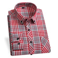 2024 Men  Regular Fit Soft Daily Casual Shirts Clothing Plus size Autumn Winter Fashion New Cotton Flannel Plaid Shirts