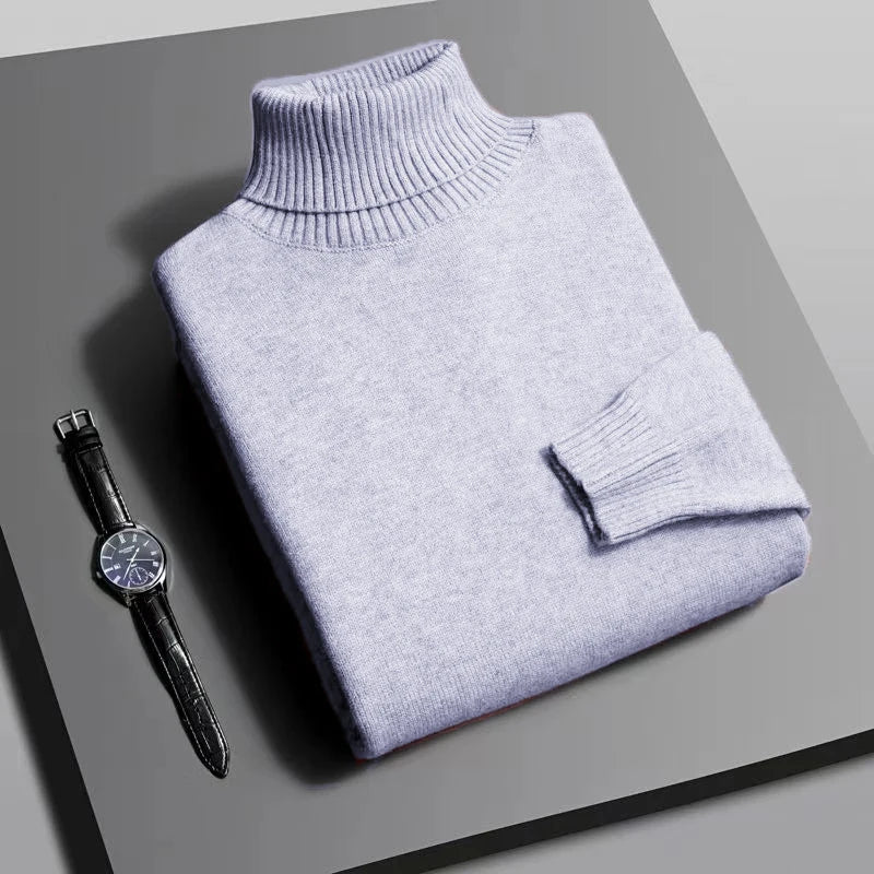 Animal Game Mens Knitwear Winter Turtleneck Sweater Slim Fit Long Sleeve Pullover Solid Trend Men Outdoor Coats Cold Blouse Man