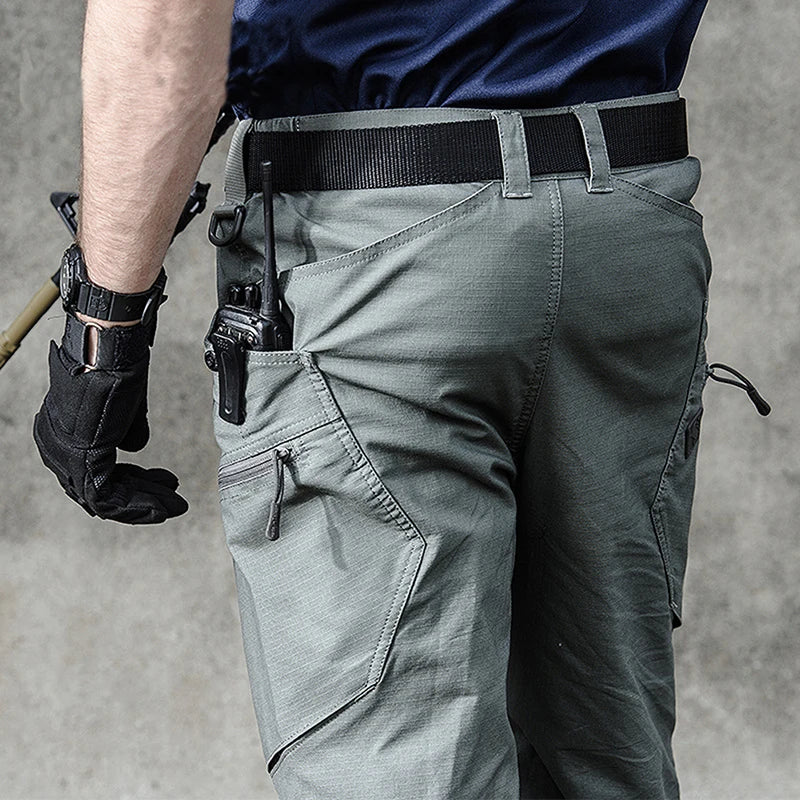 Men’s Stretch Tactical Pants  Water Resistant  Cotton Outdoor Work Cargo Pants Multi-Pocket Lightweight Combat Hiking Pants